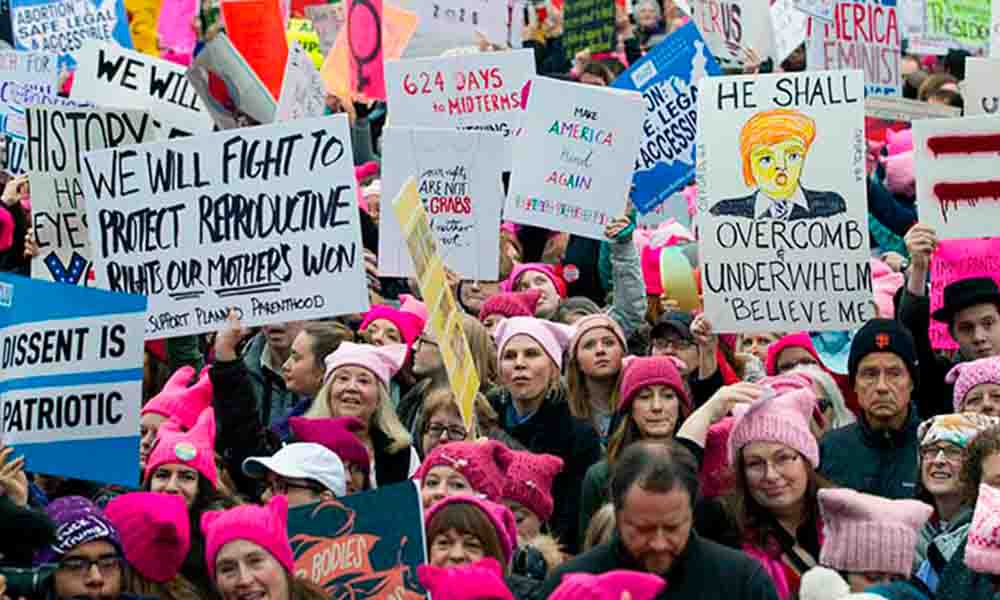 Marchan mujeres de todo el mundo en contra de Trump