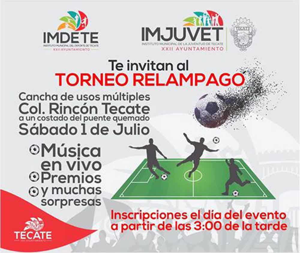 Imdete abre convocatoria para torneo de fútbol en el Rincón Tecate