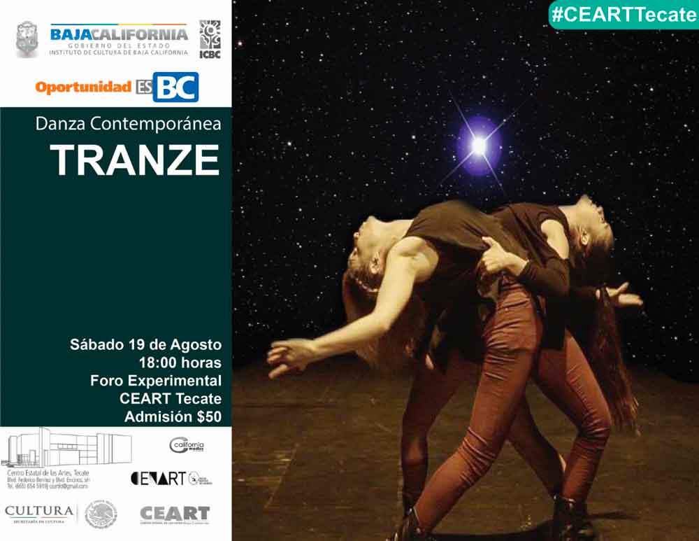 Ofrecerá TRANZE función de danza contemporánea en CEART Tecate