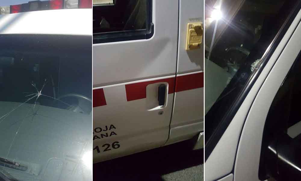 Sujetos apedrean ambulancia de Cruz Roja en Tecate