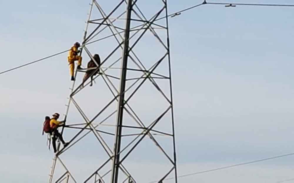 hombre intenta suicidarse lanzandose de torre de alta tensión en Tijuana