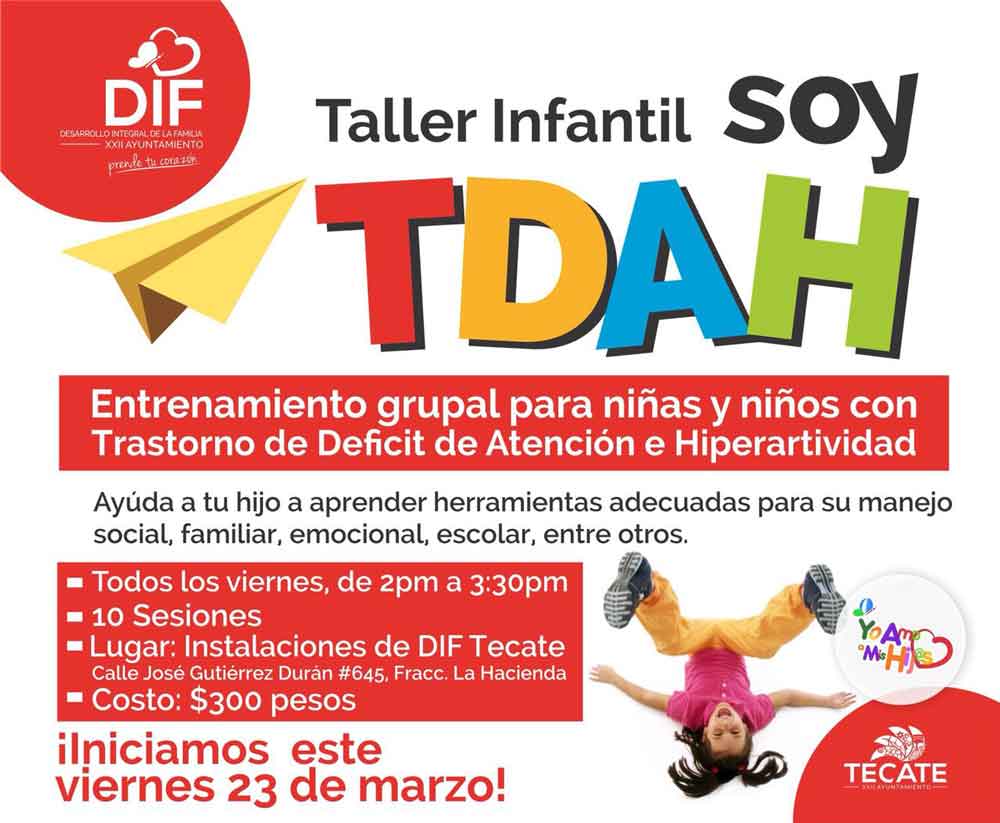Ofrecerá DIF Tecate taller a niñas y niños con TDAH