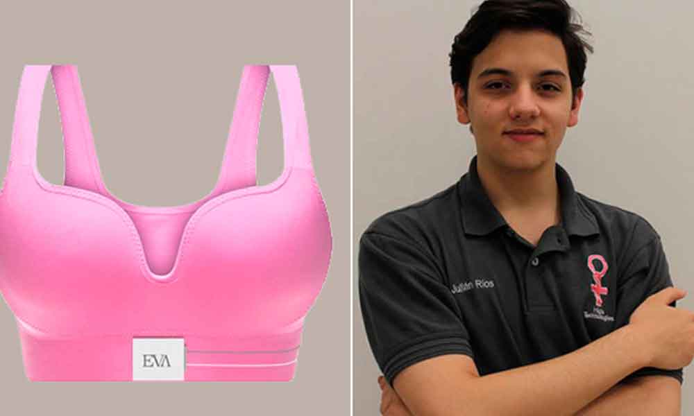 Joven mexicano crea sostén para detectar cáncer de mama