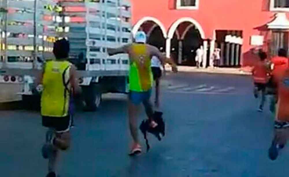 Corredor patea a perro en Yucatán y causa indignación