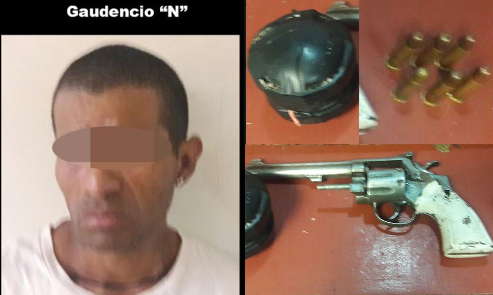 Aseguran a sujeto con revólver y granada hechiza en Tijuana