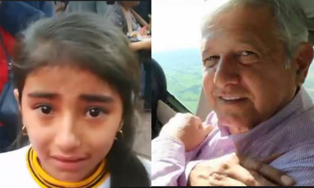 Niña llora por no que no pudo conocer a Manuel López Obrador (VIDEO)