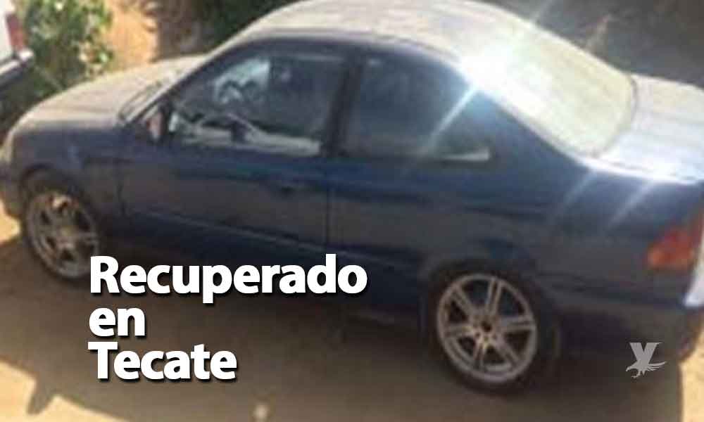Recuperan auto robado en Tecate