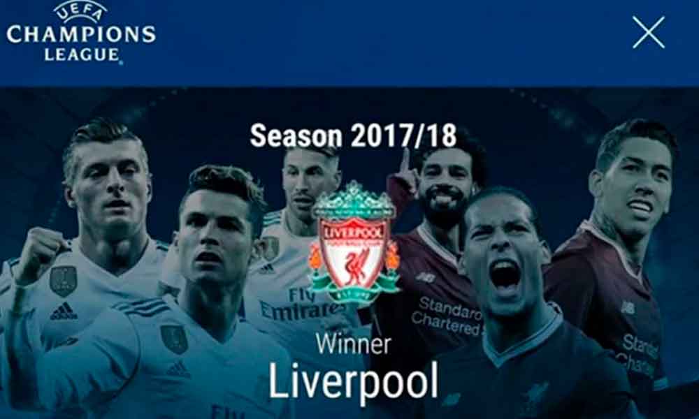 UEFA declara campeón de la Champions League al cuadro de Liverpool