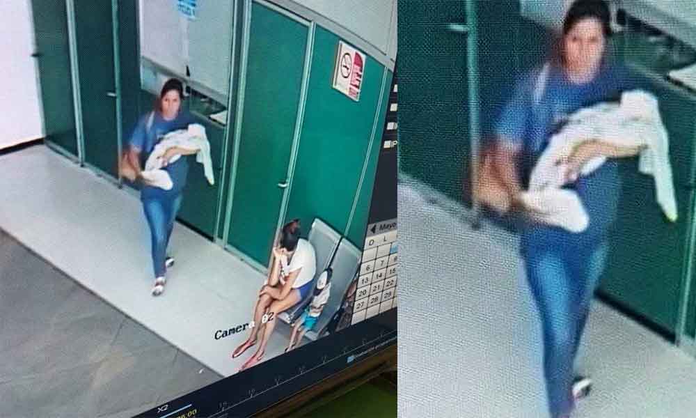 ¡Se busca! Captan momento en que una mujer se robó a bebé de un hospital del IMSS