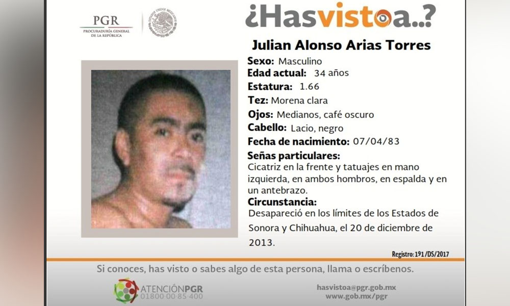 Solicitan ayuda dar con el paradero de Julian desaparecido desde 2013