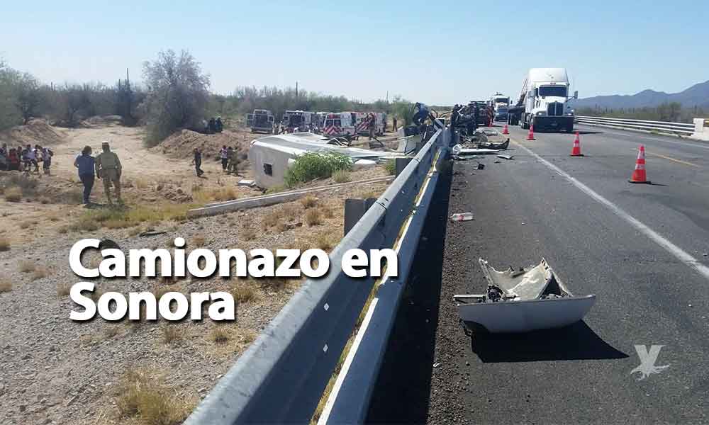 Mortal volcadura de autobús en carretera de Sonora; se dirigía a Tijuana