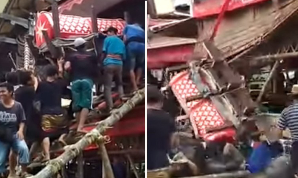 ¡Tragedia doble! Hombre muere aplastado por el ataúd de su madre (VIDEO)
