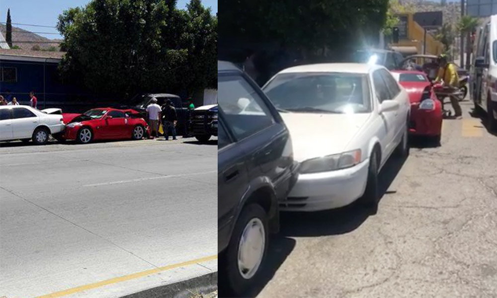 Fuerte accidente automovilístico sobre el bulevar Universidad en Tecate