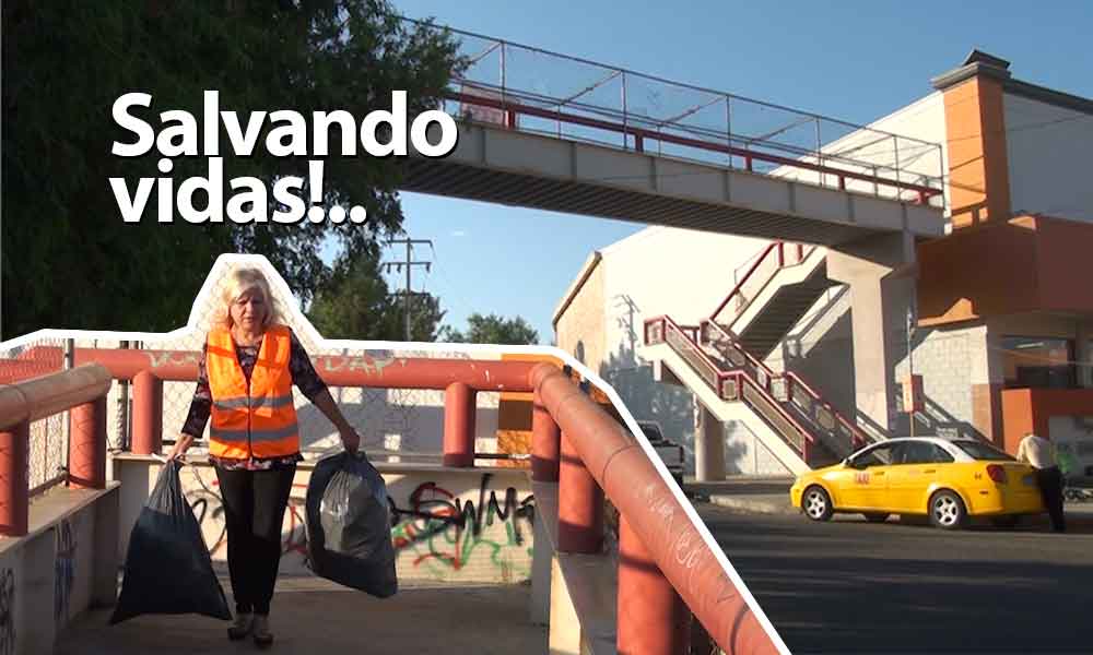 Impulsa Marina Calderón el programa “Salvemos vidas”, con limpieza y fumigación de puente peatonal