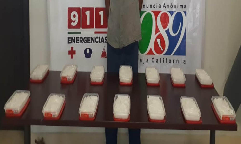 Decomisan más de 8 kilos de metanfetamina, hay un detenido en Tijuana