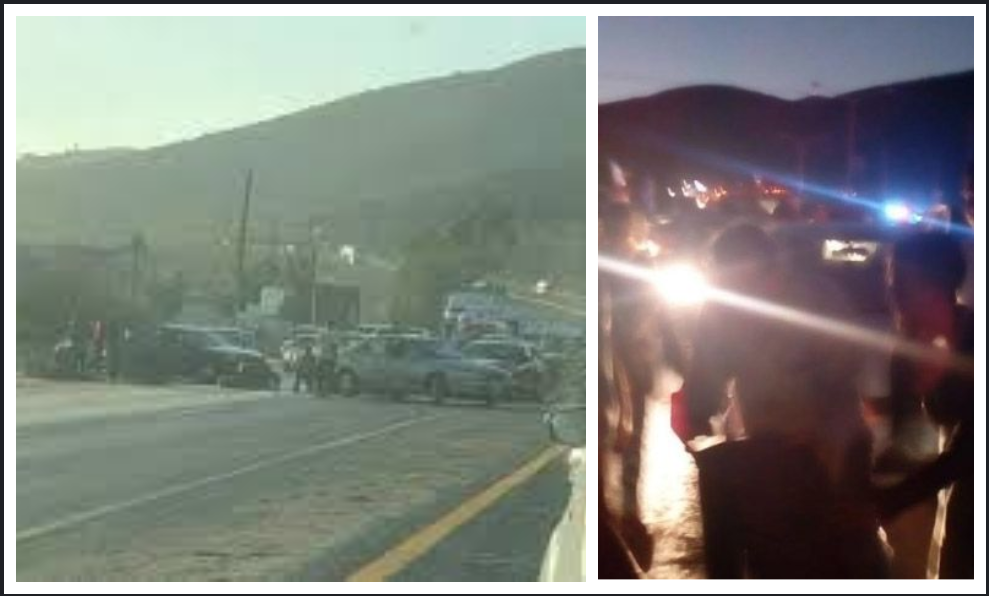Bloquearon carretera libre Tecate-Tijuana a la altura de UABC Valle de las Palmas