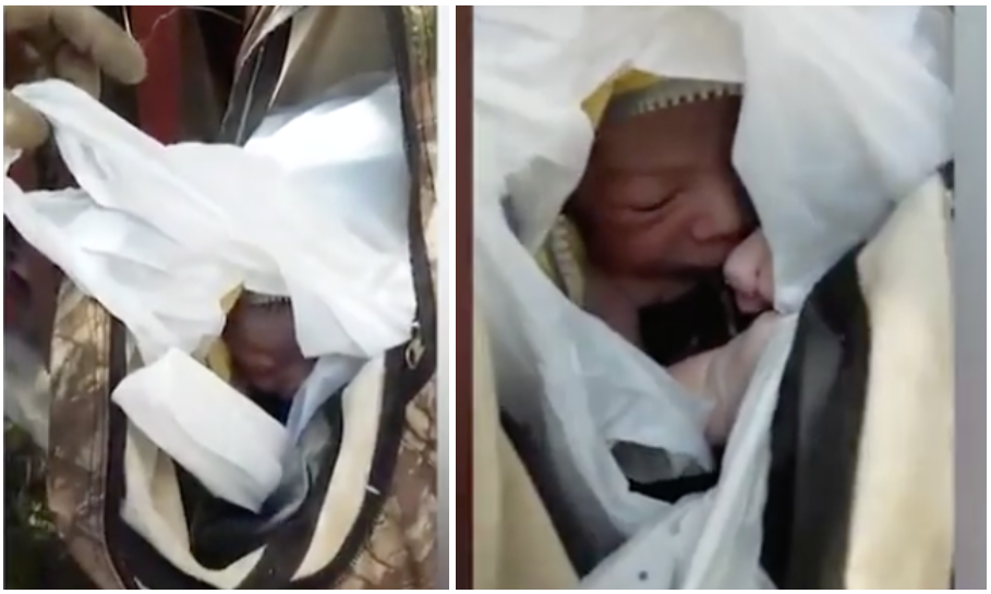 (VIDEO) Desgarrador, descubren recién nacido dentro de una mochila