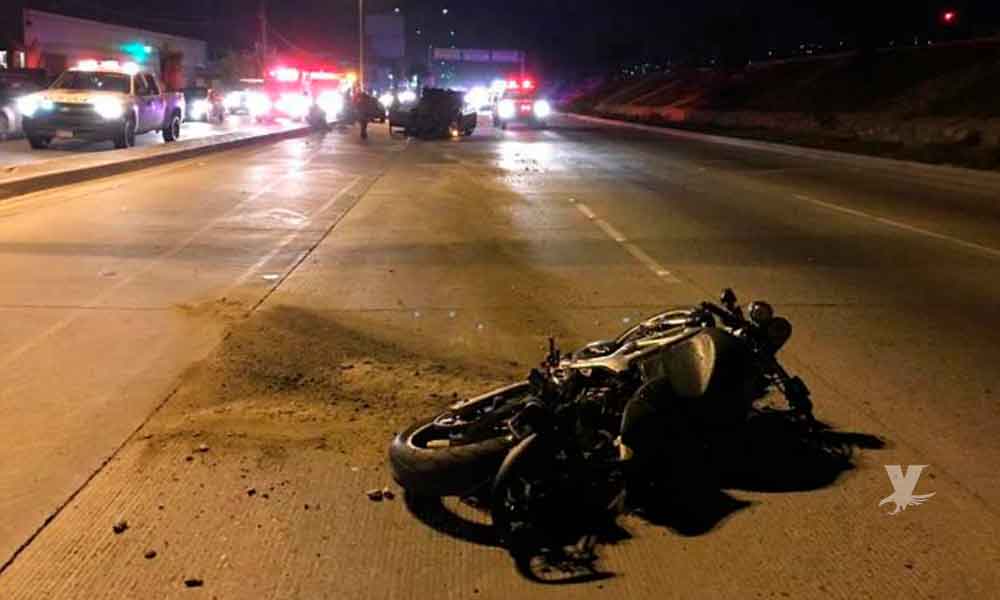 Accidente en la vía rápida de Tijuana, dejó un motociclista decapitado