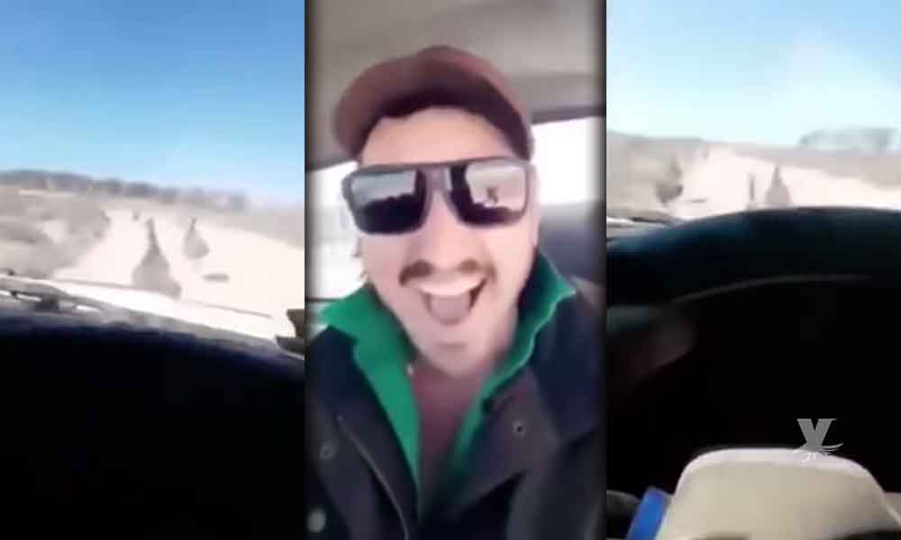 (VIDEO) Hombre se graba mientras atropella a un grupo de animales
