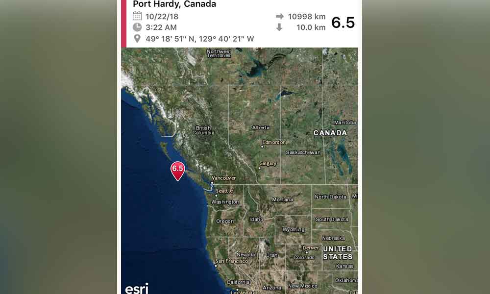 Sacuden a Canadá sismos con una magnitud mayor a 6 grados
