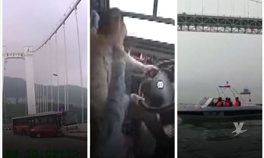 (VIDEO) Mujer agrede a conductor, ocasionando que pierda el control de la unidad y caiga a un río