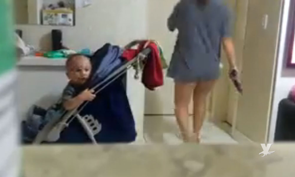 (VIDEO) Mujer descubre en la cama a su esposo con la niñera y los agarra a balazos frente a su bebé