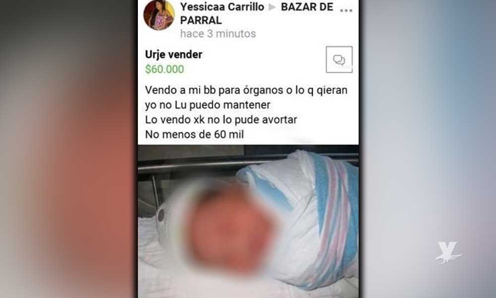 Mujer vende a su bebé “para órganos o para lo que sea” por que no lo pudo abortar