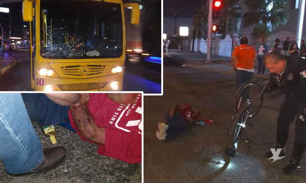 Camión de ruta atropella a ciclista borracho que se le atravesó
