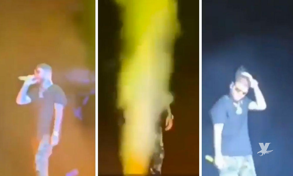 (VIDEO) Viento arranca la peluca a Farruko durante concierto