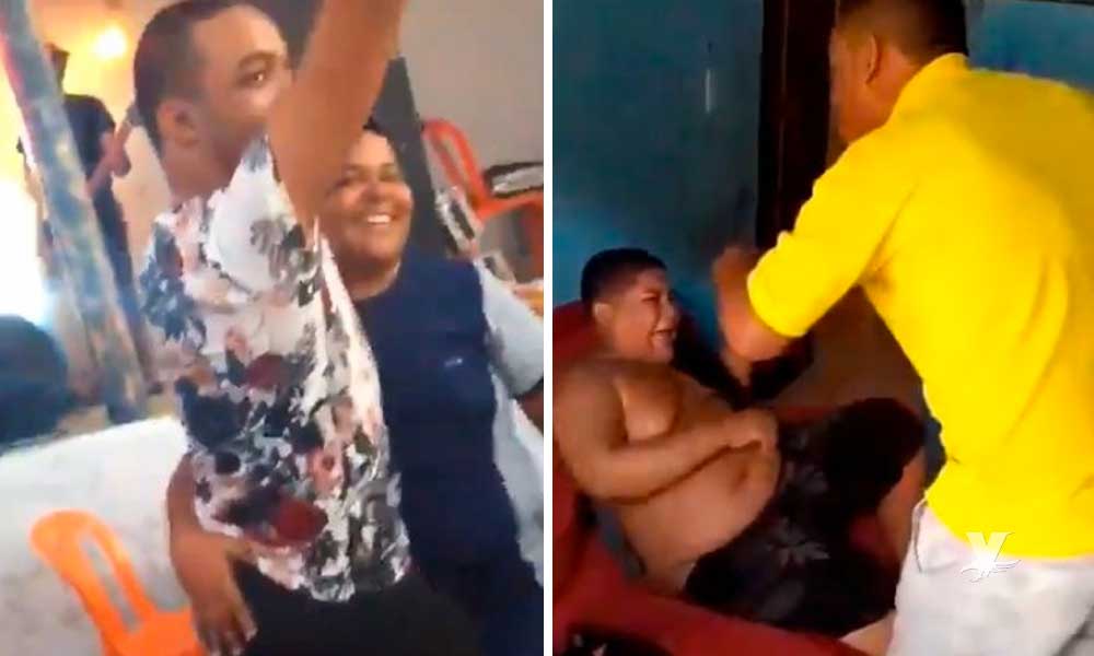 (VIDEO) Padre golpea brutalmente a su hijo por bailar con un hombre