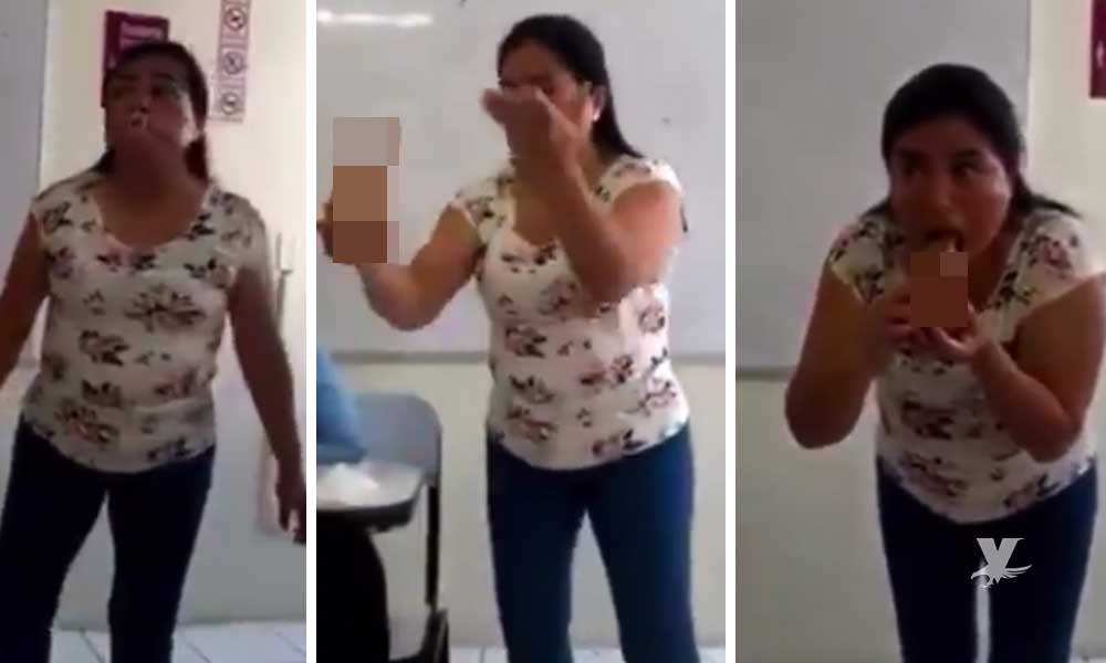 (VIDEO) Maestra enseña a jóvenes de secundaria a colocar un preservativo con la boca