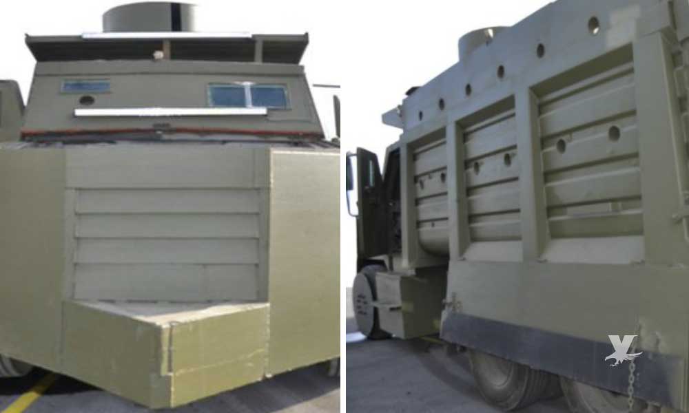 Autoridades aseguran al CJNG camiones con blindaje artesanal