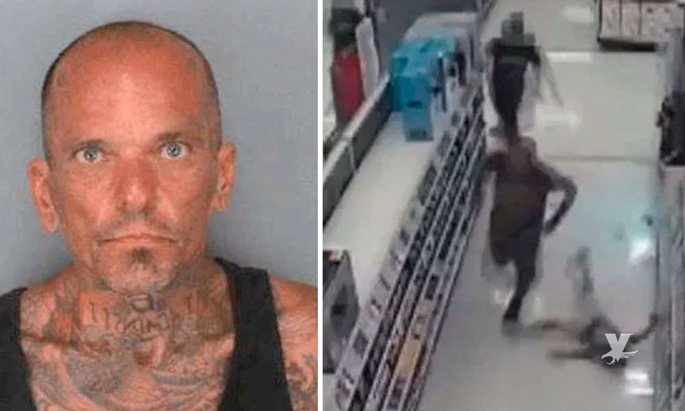 (VIDEO) Hombre drogado golpea y desmaya a dos menores dentro de una tienda departamental de California