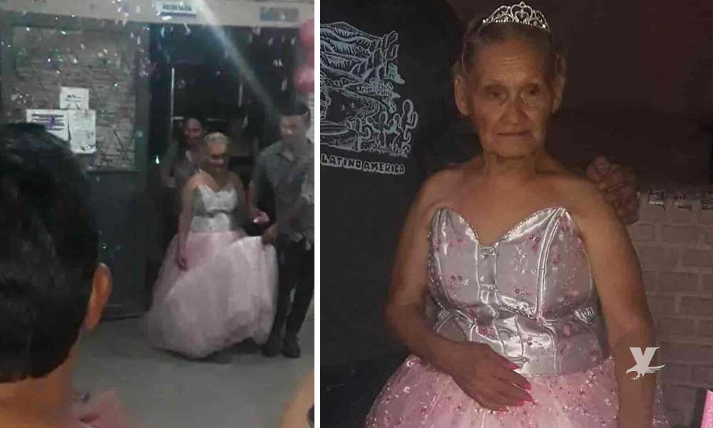 Mujer de 79 años de edad celebra la quinceañera que soñó toda su vida