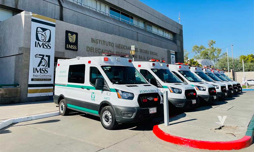 Se integran siete nuevas ambulancias al servicio de traslados del IMSS Baja California